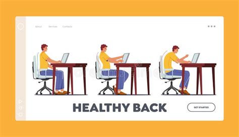 Healthy Back Landing Page Template Right And Wrong Sitting Postures