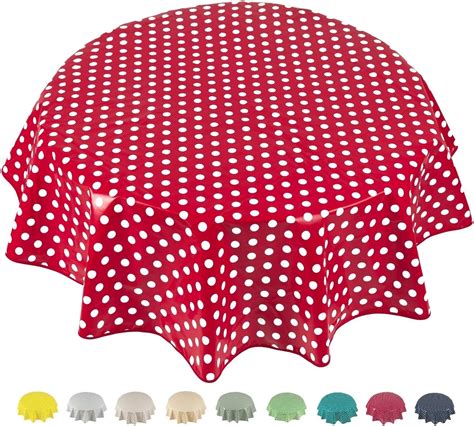 Home Direct Nappe Toile Cir E Pvc Ronde Cm Pois Rouge Amazon Fr