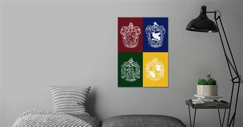 Hogwarts Houses Crests Poster By Wizarding World Displate