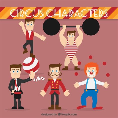 Variety Of Circus Characters Vector Free Download