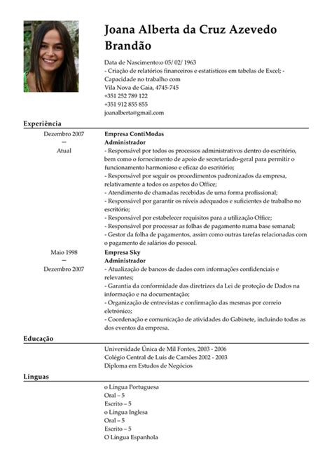 Modelo De Curriculum Vitae Diretor Geral