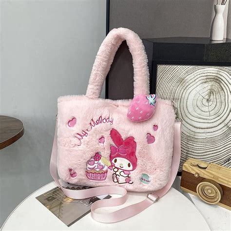 Kawaii Bag Anime Kuromi My Melody Cinnamoroll Plush Backpacks For Girls