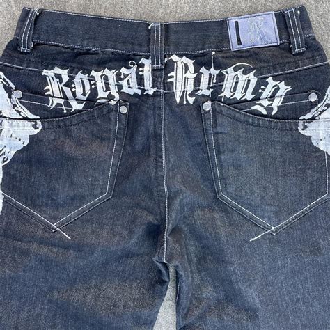 Y2K Angel Wing Jorts Grunge Skater Y2K Royal Depop