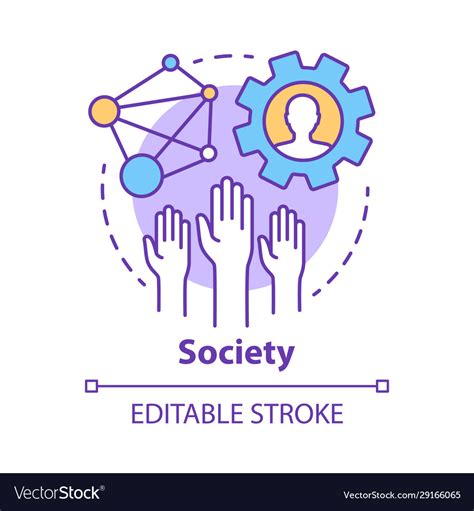 Society Concept Icon Community Social Integration Vector Image