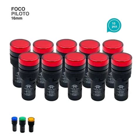 10 Piezas Foco Piloto Led 110 220v 16mm Industrial Tablero MercadoLibre