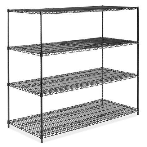 Black Wire Shelving Unit - 72 x 30 x 63" H-6750-63 - Uline