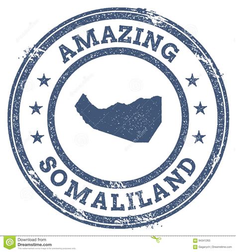 Somaliland Map Rough Outline Against The Backdrop Cartoon Vector