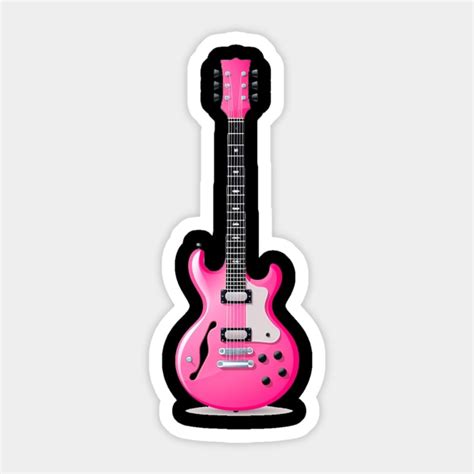 Pink Electric Guitar Music Instrument Sticker Teepublic