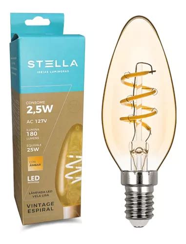 Foco led Stella LED VELA LISA VINTAGE FILAMENTO ESPIRAL CÓD STH8381