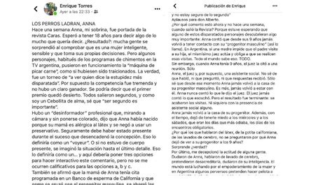 Dura Carta Del Cuñado De Andrea Del Boca Tras Las Declaraciones Anna Chiara