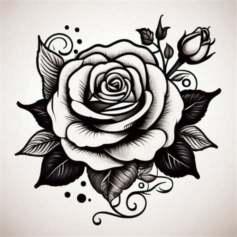 Desenho De Flor De Rosa Ilustra O De Rosa Desenho De Tatuagem De Rosa