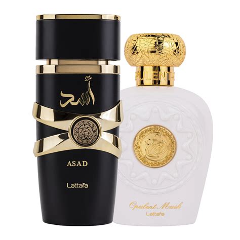 Pachet 2 Parfumuri Lattafa Asad 100 Ml Pentru El Si Opulent Musk 100