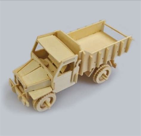 Laser Cut 3D Wooden Puzzle Assembly Instructions for Dump Loader Vector ...