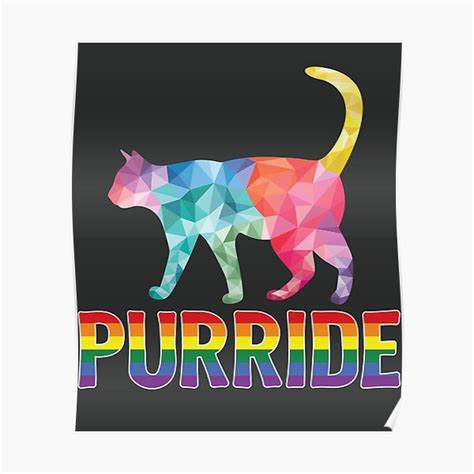 Purride Cat LGBT Gay Pride Rainbow Flag Proud Bisexual Transgender