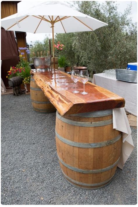 Wine Barrel Bar Diy Outdoor Bar Outdoor Kitchen Bars Wine Barrel