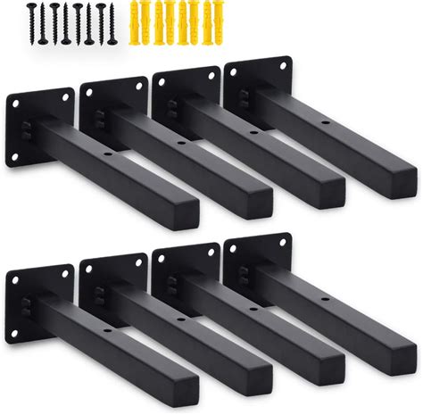 AddGrace Lot de 8 supports d étagère noirs de 15 2 cm pour étagères