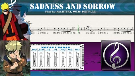 Sadness And Sorrow Partitura Com Notas Em Flauta Doce Naruto Youtube