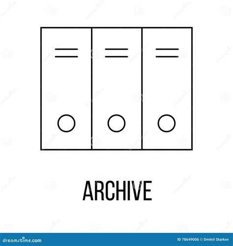 Archive Icon Or Logo Line Art Style Stock Vector Illustration Of