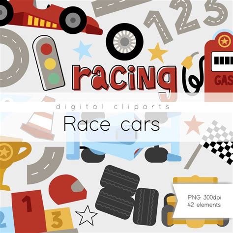 Race Cars Clipart Racing Cars Race Clipart Race Cute Etsy Race Cars