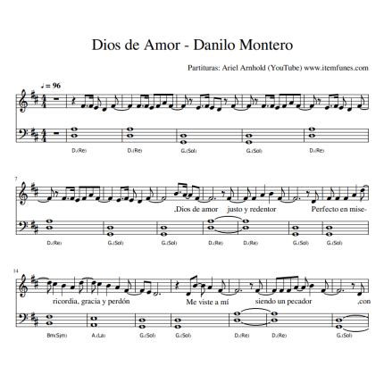 Dios De Amor Danilo Montero Partituras Cristianas Notas Acordes Letra