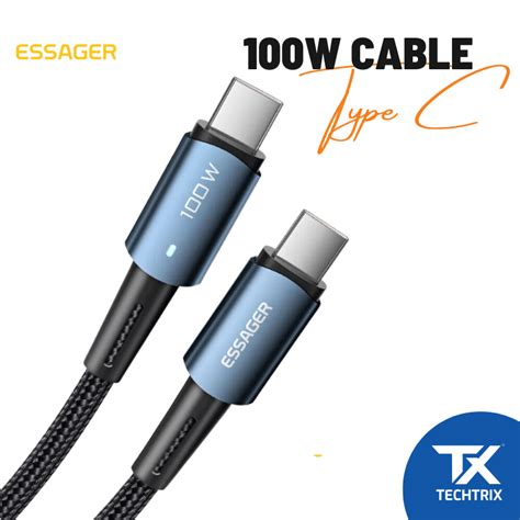 Essager PD100W Type C Cable 1M 2M 3M TechTrix Shop Online