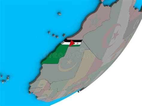 Mapa De Sara Ocidental A Bandeira No Globo Ilustra O Stock