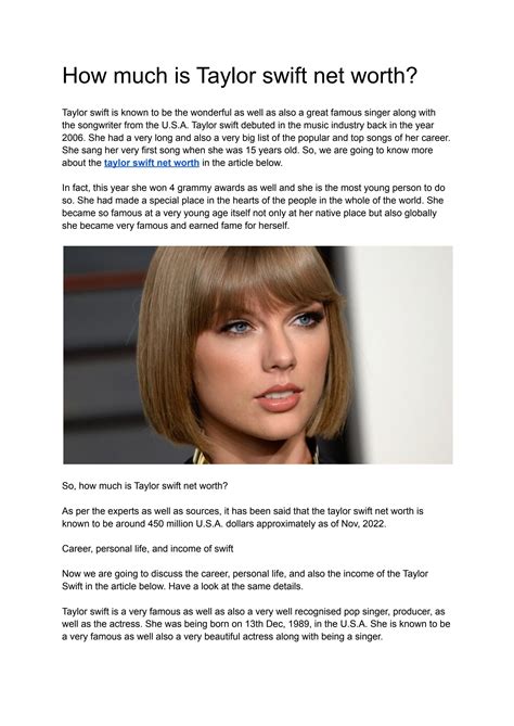 How much is Taylor swift net worth? by Lcars Com - Issuu