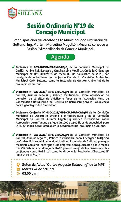 Invitación A Sesión Ordinaria N°19 De Concejo Municipal Campañas