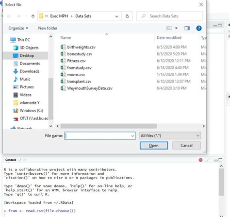 Importing Data Sets Into R Studio