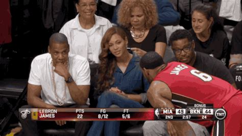 Lebron James Dunks After Chatting With Jay Z Beyonce News Scores Highlights Stats And