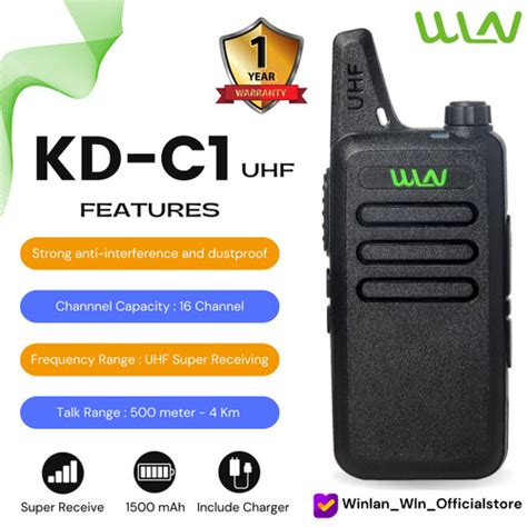 Jual WLN WINLAN HT SATUAN WALKIE TALKIE KD C1 UHF Tanpa Dekstop