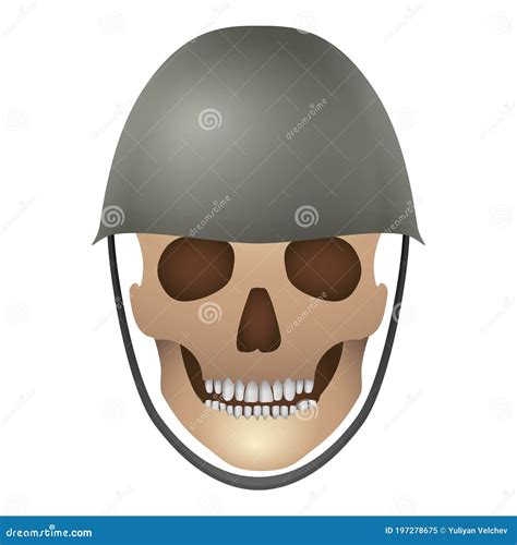 Skull With Military Helmet Stock Vector Illustration Of Army 197278675