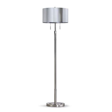 Homeglam Grande 68 In Brushed Nickel 2 Lights Adjustable Height