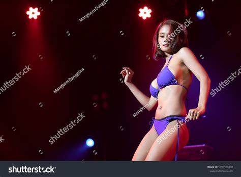 Sexy Asian Woman Bikini Dancing On Stock Photo 1890970390 Shutterstock