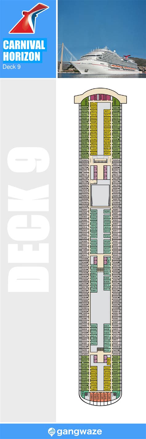 Carnival Horizon Deck 9 - Activities & Deck Plan Layout