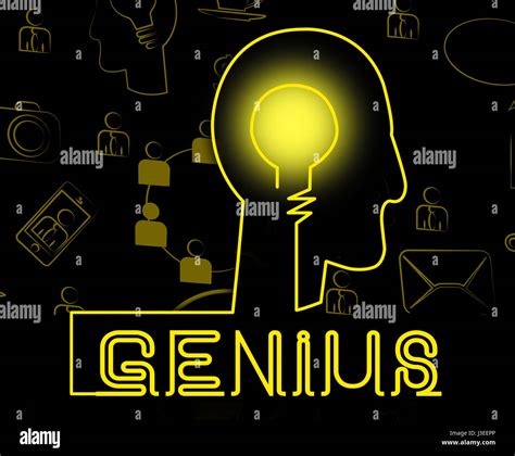 Genius Brain Meaning Specialist Solve And Guru Stock Photo - Alamy