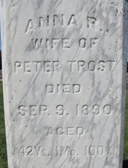 Anna Regina Fleisner Trost inconnu 1890 Mémorial Find a Grave