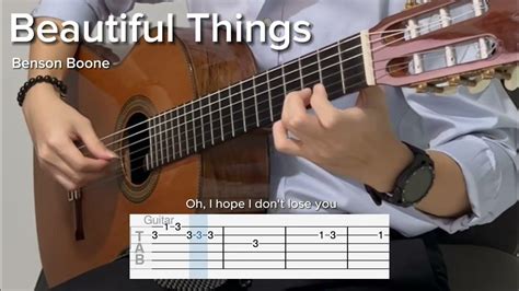 Beautiful Things By Benson Boone Easy Guitar Tab Youtube