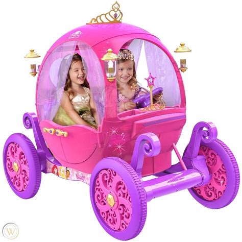 Pink Ride On Toys for Girls Disney Princess Carriage 24V Battery ...