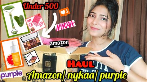 Amazon Nykaa Purple HAul Under Rs 500 First Impressions Honest