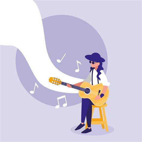 musician man playing acoustic guitar 661626 Vector Art at Vecteezy