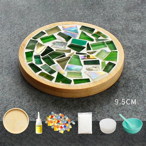 Linnyunggg Glass Tile Wooden Crafts (For Adults) Mixed Color Kits DIY