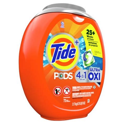 Tide PODS 4 in 1 Ultra Oxi Liquid Laundry Detergent Pacs, 73 ct - Kroger