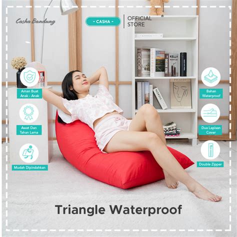 Jual Bean Bag Plus Isi Murah Triangle Waterproof Beanbag Dewasa Size