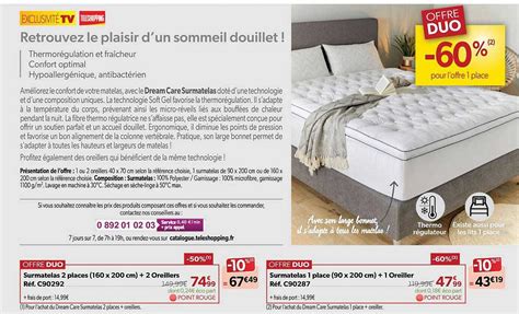 Promo Dream Care Surmatelas Chez Teleshopping Icatalogue Fr