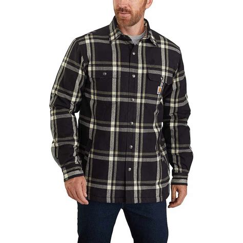 Carhartt Relax Fit Flannel Sherpa Lined Plaid Shirt Jacket Mens