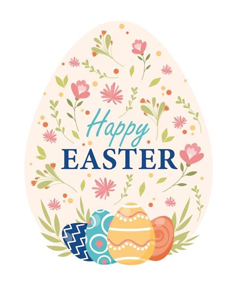 Premium Vector Happy Easter Postcard