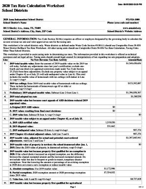 Income Tax Worksheet