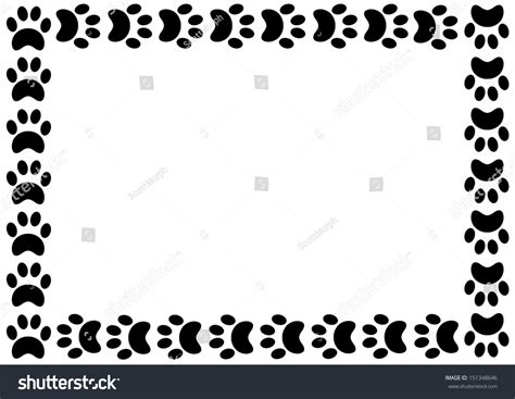 Animal Paw Print Border. Vector - 151348646 : Shutterstock