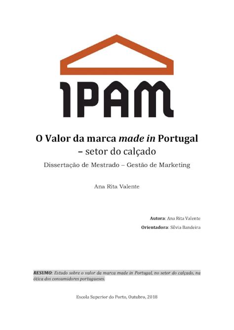 PDF setor do calçado país a imagem da marca Portugal e o conceito